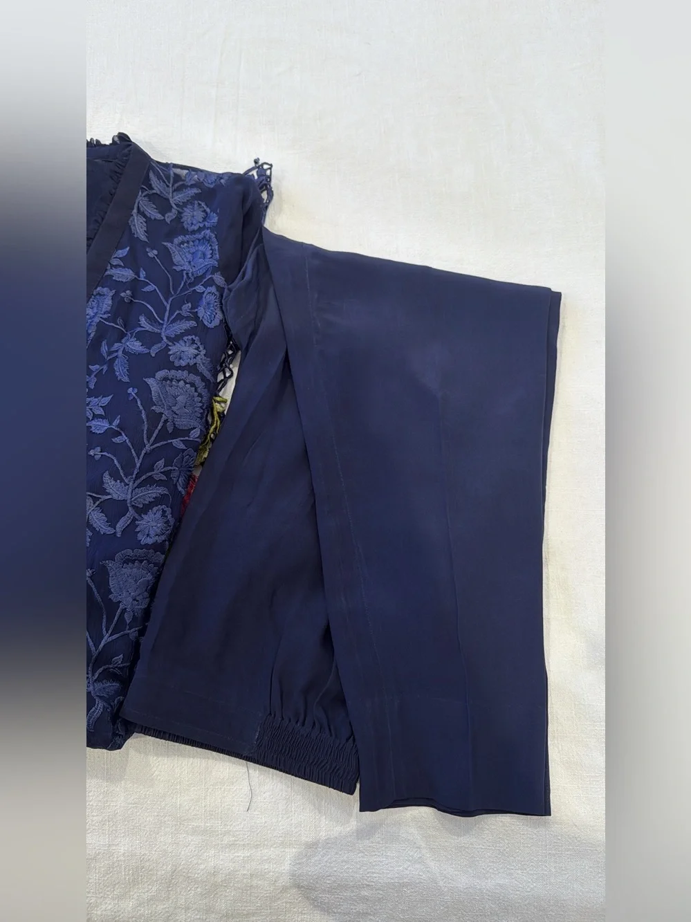 Agha Noor Navy Embroidered Floral 4 Piece Dress